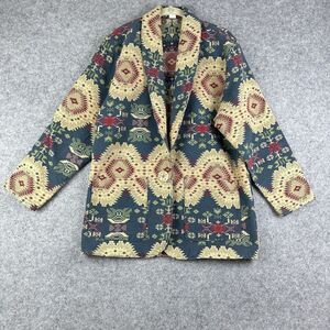 VTG Gotcha Covered Tapestry Jacket Womens M Aztec Southwestern Blazer USA 90s